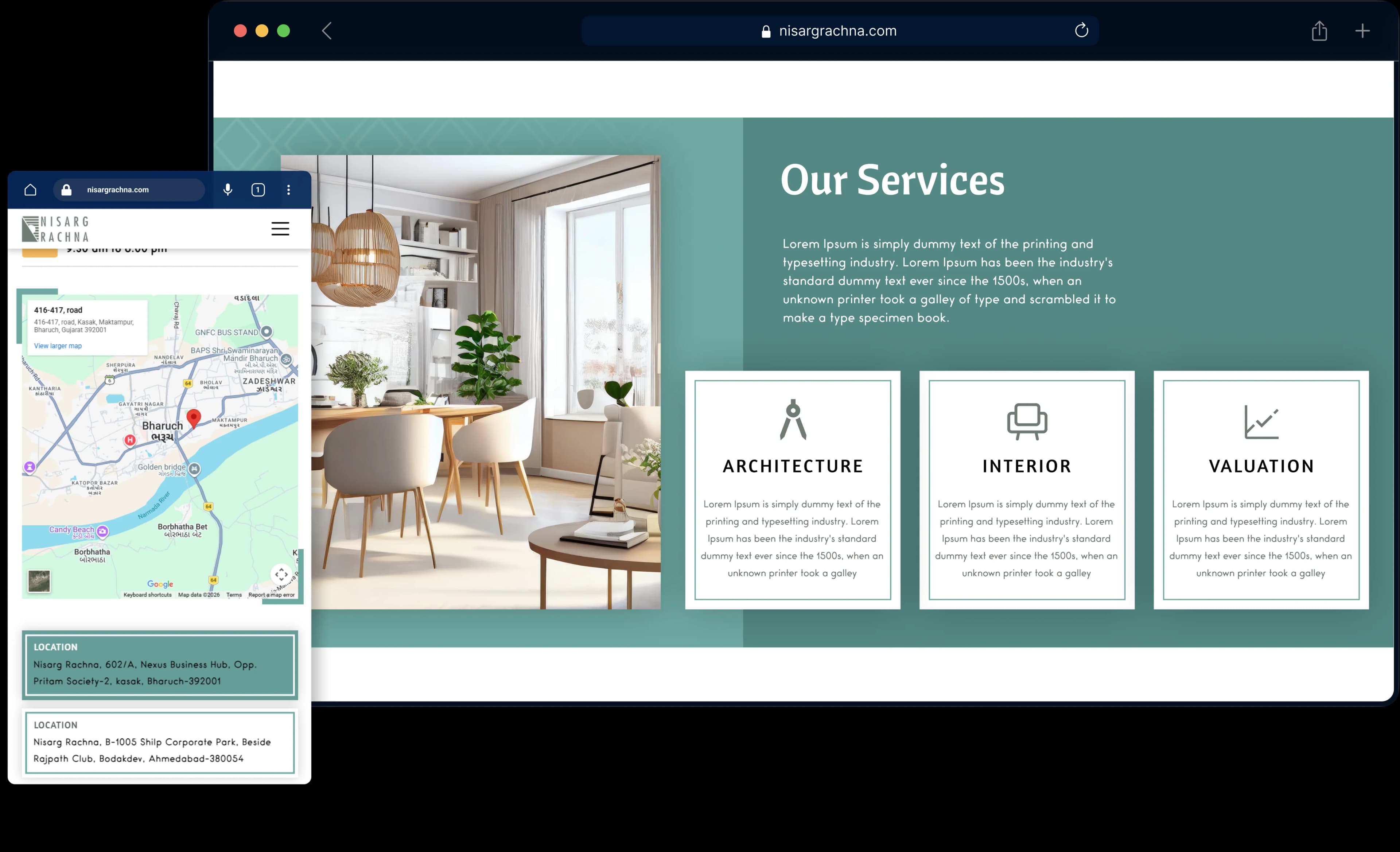 Nisarg Rachna website preview